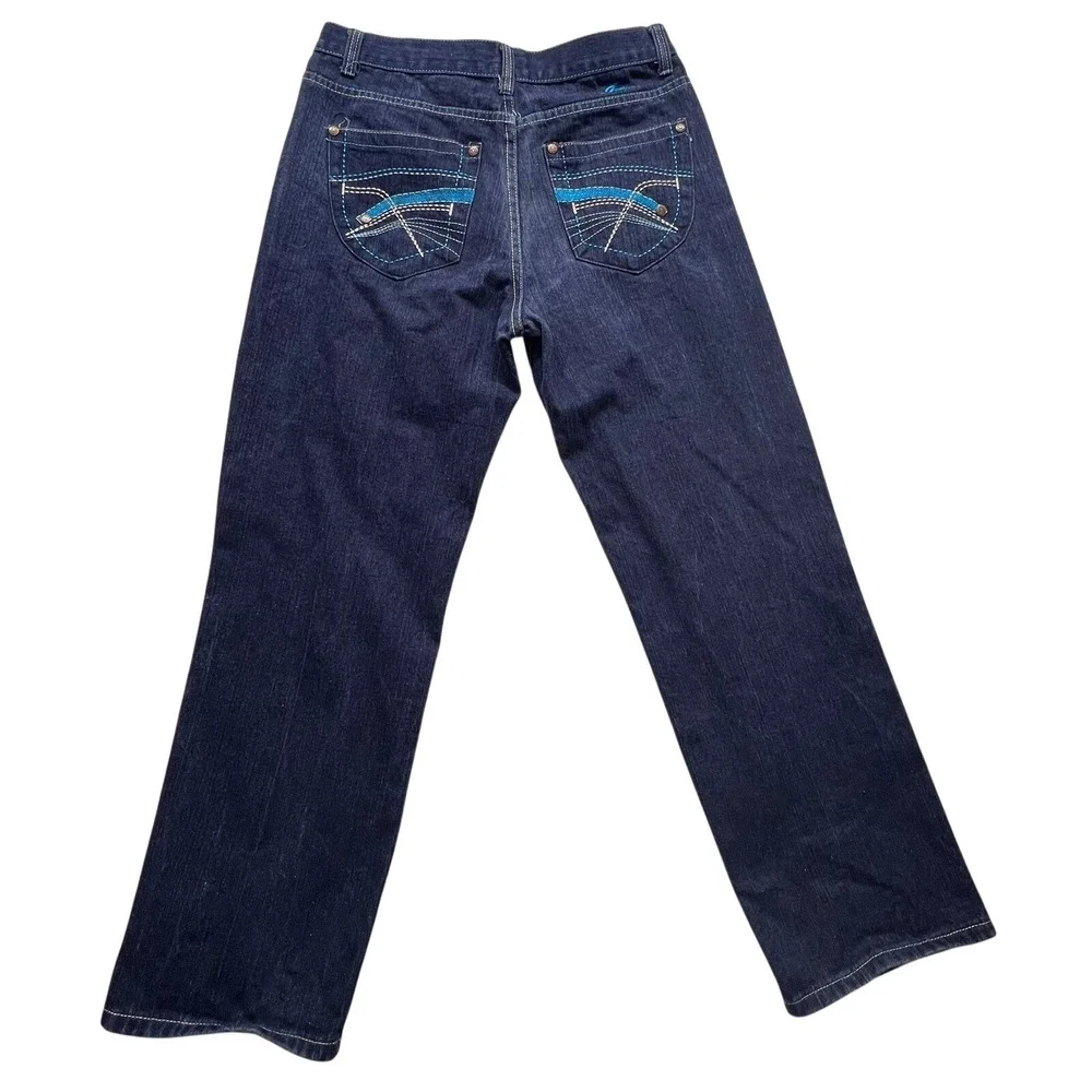 VTG JINZU Denim Dark Jeans 34x30 wide leg Y2K. street wear‎